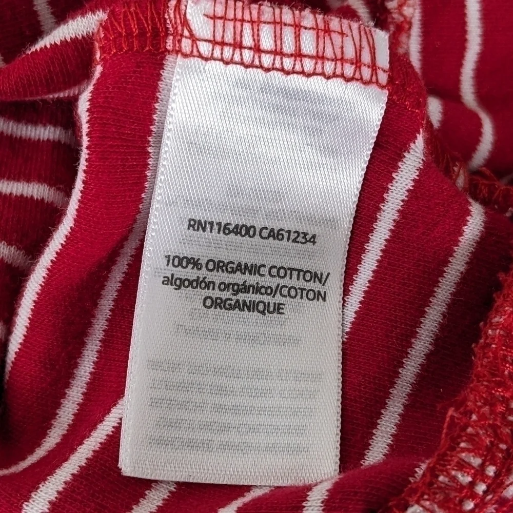 Hanna Andersson Moon and Back Red White Stripe Organic Cotton Dress 6m